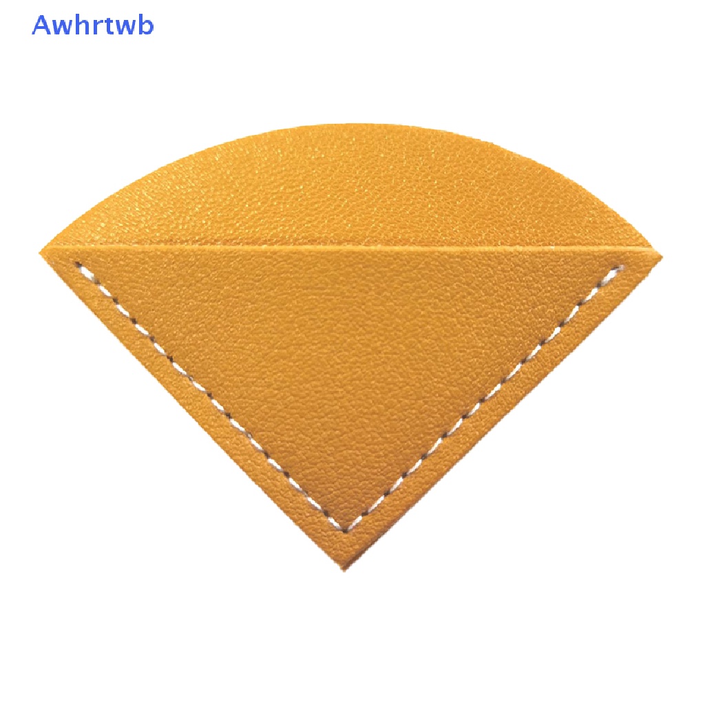 Awhrtwb Kẹp Giấy Đánh Dấu Trang Sách Hình Tam Giác Bằng Tay Cầm Bằng Da Đánh Dấu Góc Sách Mini Trang Trí Bảo Vệ G