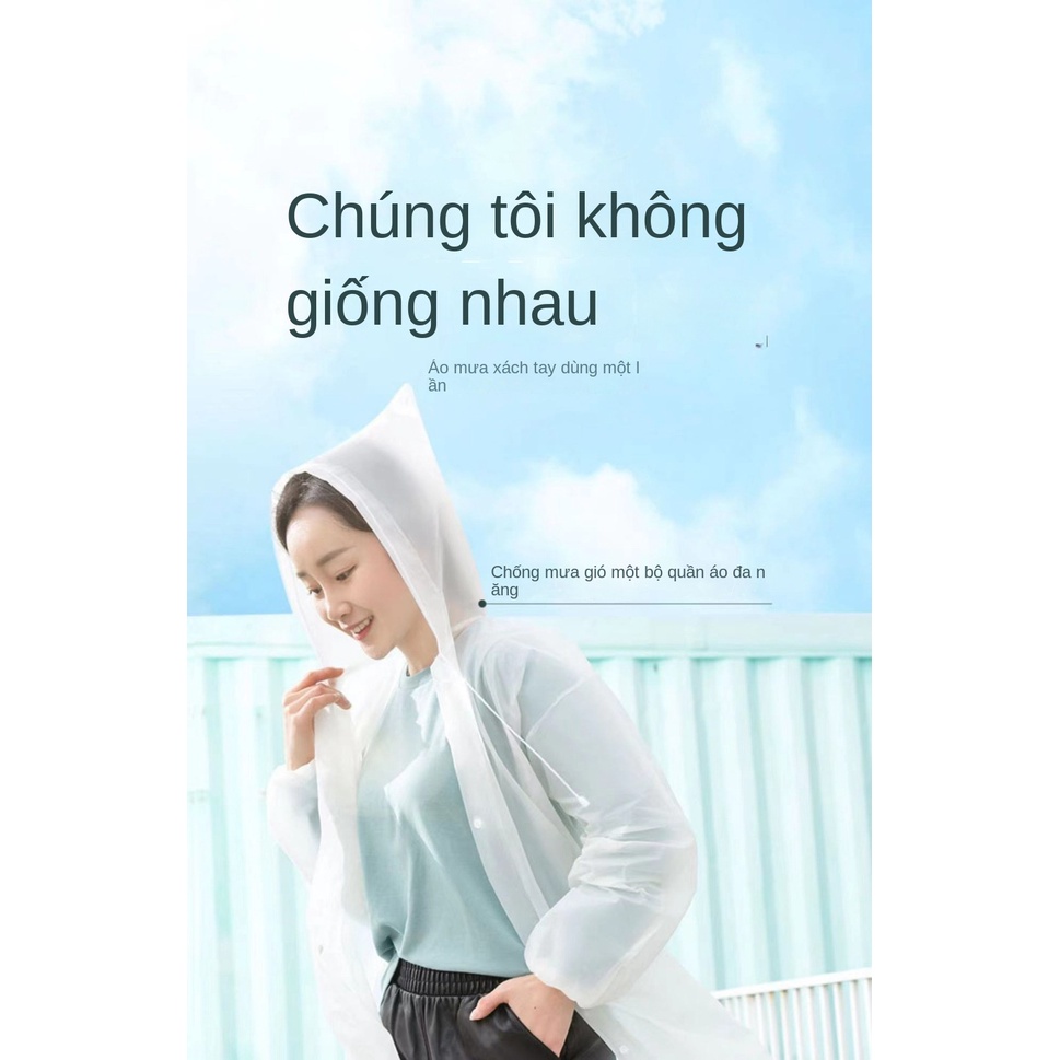 Áo Mưa Dáng Dài Dày Dặn Trong Suốt Dùng Một Lần Tiện Dụng Cho Nam Và Nữ