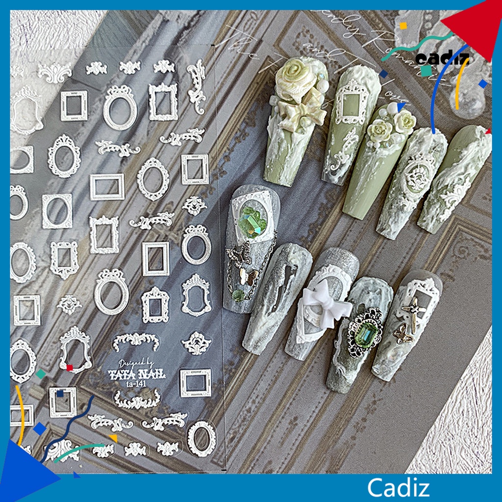 Miếng Dán Khung Ảnh Tự Dính Không Phai Mềm Mại Phong Cách Nhật Bản Retro Trang Trí Móng Tay DIY