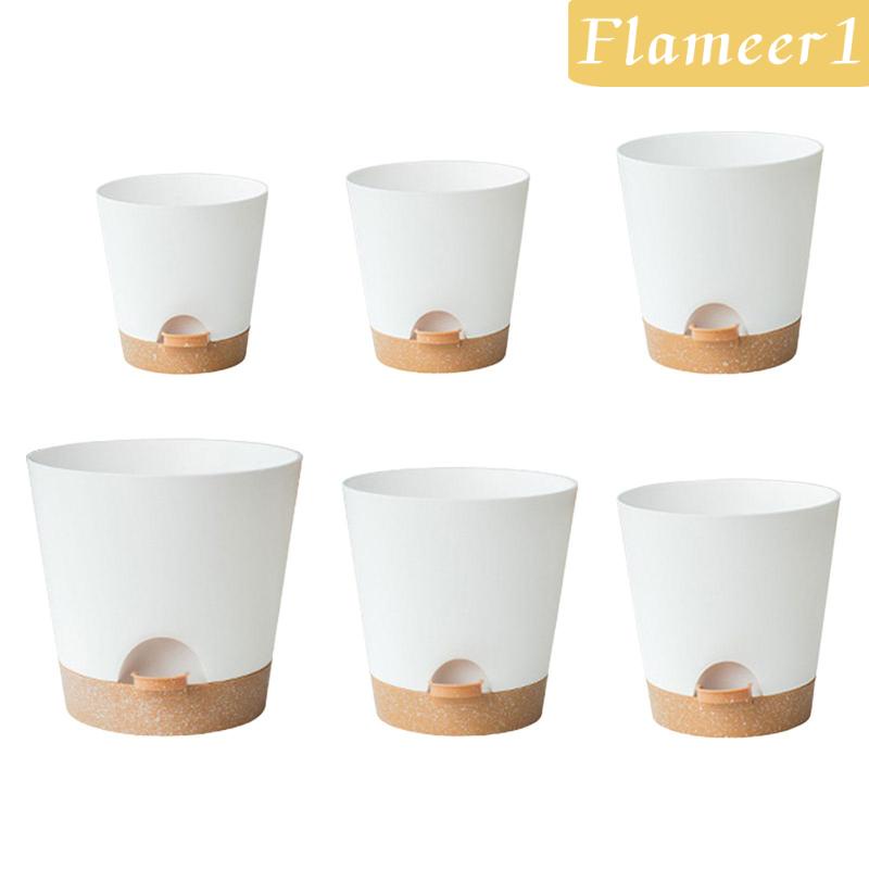 Set 1 / 6 Chậu Trồng Cây Tự Tưới Nước Có Lỗ Thoát Nước