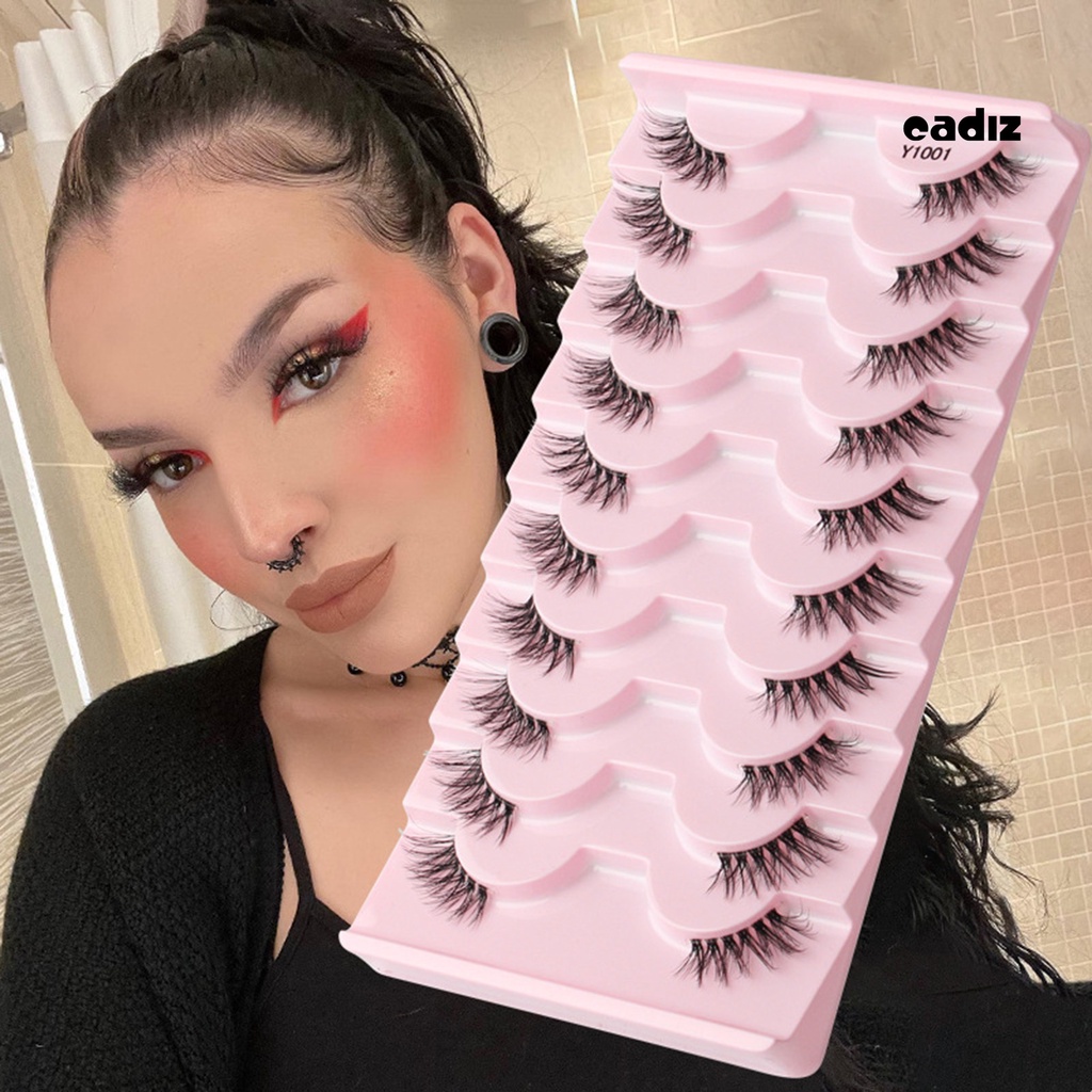 Set 10 Cặp Lông Mi Giả Cong Dày 3D Tự Nhiên Có Thể Tái Sử Dụng