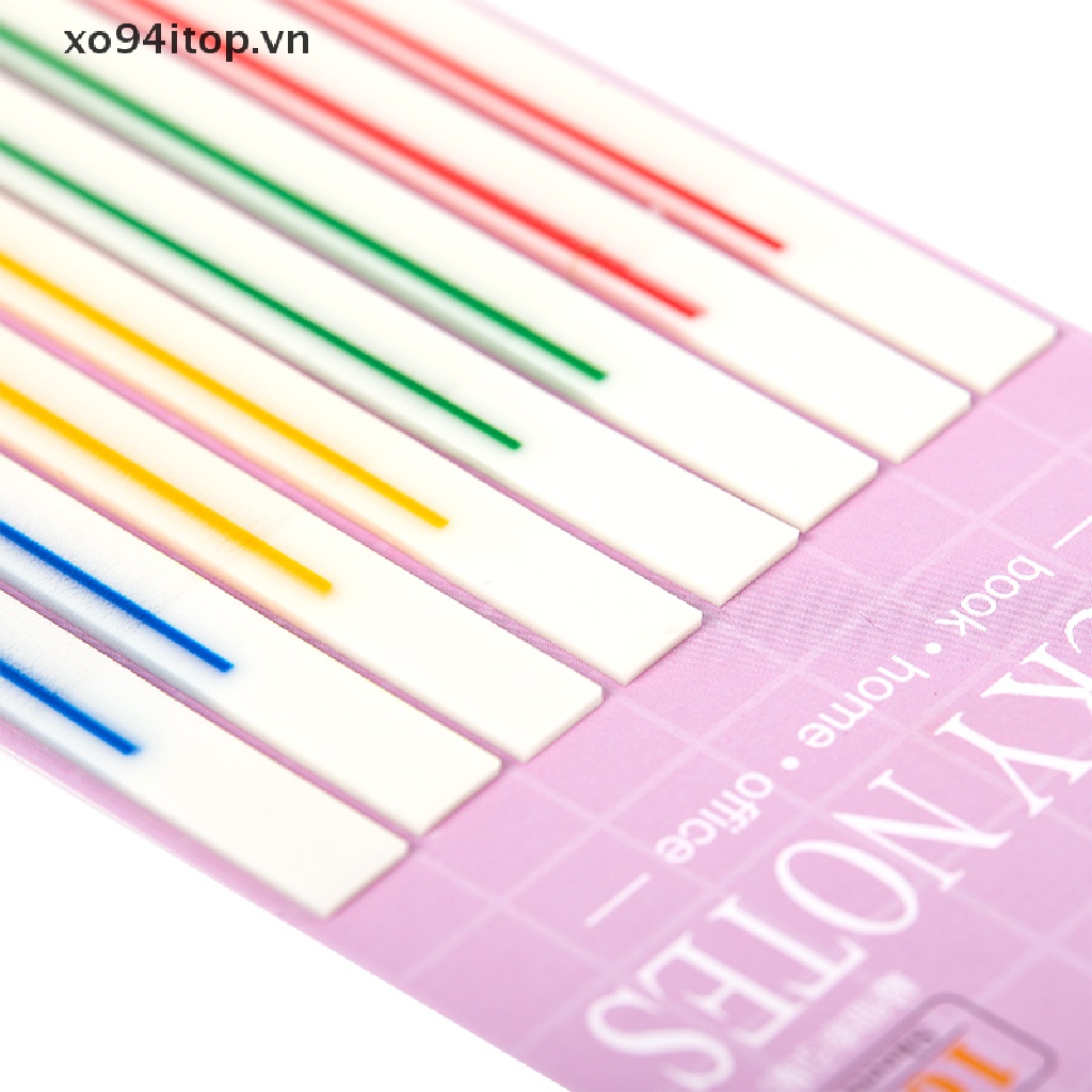 Set 60 Miếng Dán Ghi Chú Kẻ Sọc Ngang Màu Macaron Trong Suốt Dùng Cho Trường Học / Văn Phòng