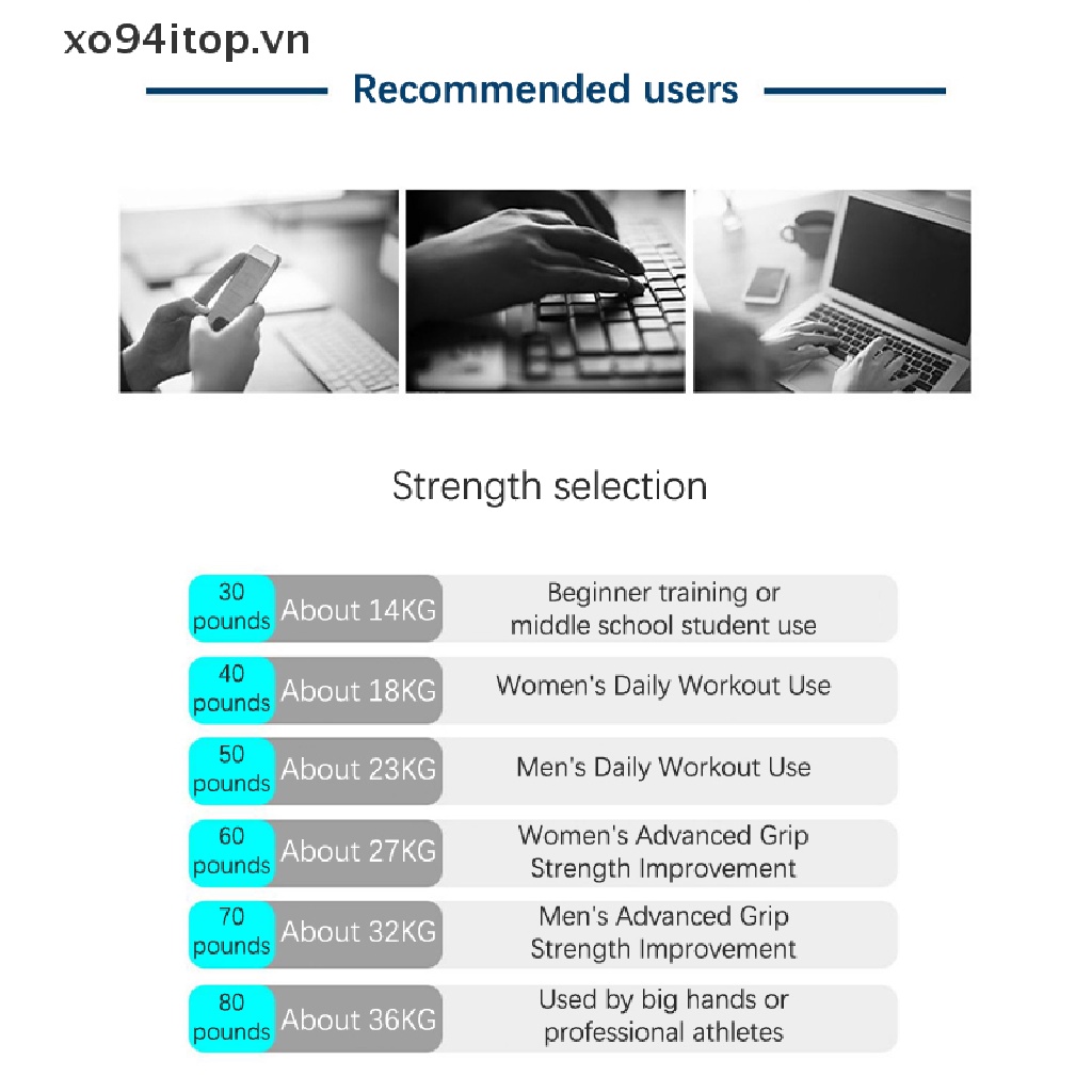 Dụng Cụ Luyện Tập Cơ Ngón Tay 20-70LB Bằng Silicon Tùy Chỉnh Tiện Dụng
