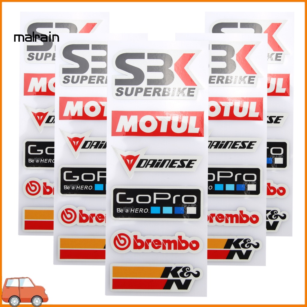 Set 5 Miếng Dán Trang Trí Mũ Bảo Hiểm / Xe Máy Thông Dụng