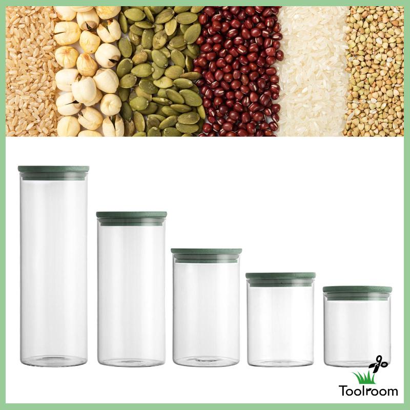 Bộ 5 Hũ Thủy Tinh Đựng Gia Vị / Kẹo / Thực Phẩm Tiện Dụng