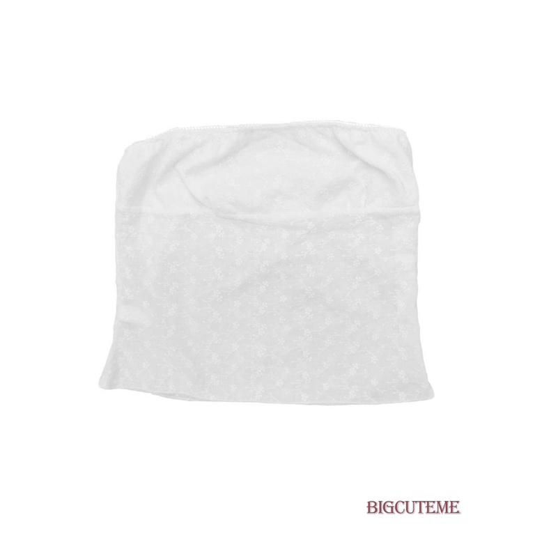 [] Áo Ống Ren Hoa Cổ Thuyền Hở Lưng Mùa Hè Màu Trắng Cho Nữ