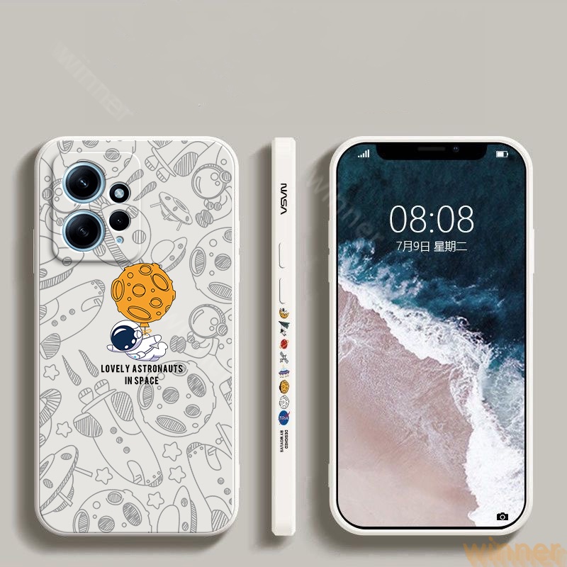 Ốp Lưng Redmi Note 12 4G Note 12 5G Note 12 Pro Note 12 Pro+ Note 11 11s 11 pro 10 9 9s 9 pro 8 7 8 pro Ốp Điện Thoại Họa Tiết Phi Hành Gia Cho TKR