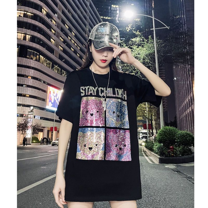 Áo Thun Dáng Rộng Mùa Hè 2023 Cỡ Lớn 2-150kg Phong Cách Mới Cho Nữ