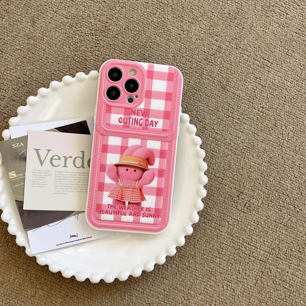 Ốp Điện Thoại TPU Silicon Mềm Chống Sốc In Hình Thỏ Hoạt Hình Thiết Kế Dạng Ví Cho iPhone 11 12 13 14 PRO MAX