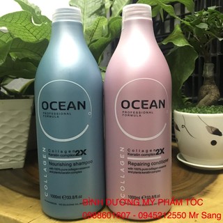 Cặp dầu gội xả phục hồi tóc hư tổn OCEAN Collagen Keratin Complex 2x 1000mlx2 (2026)