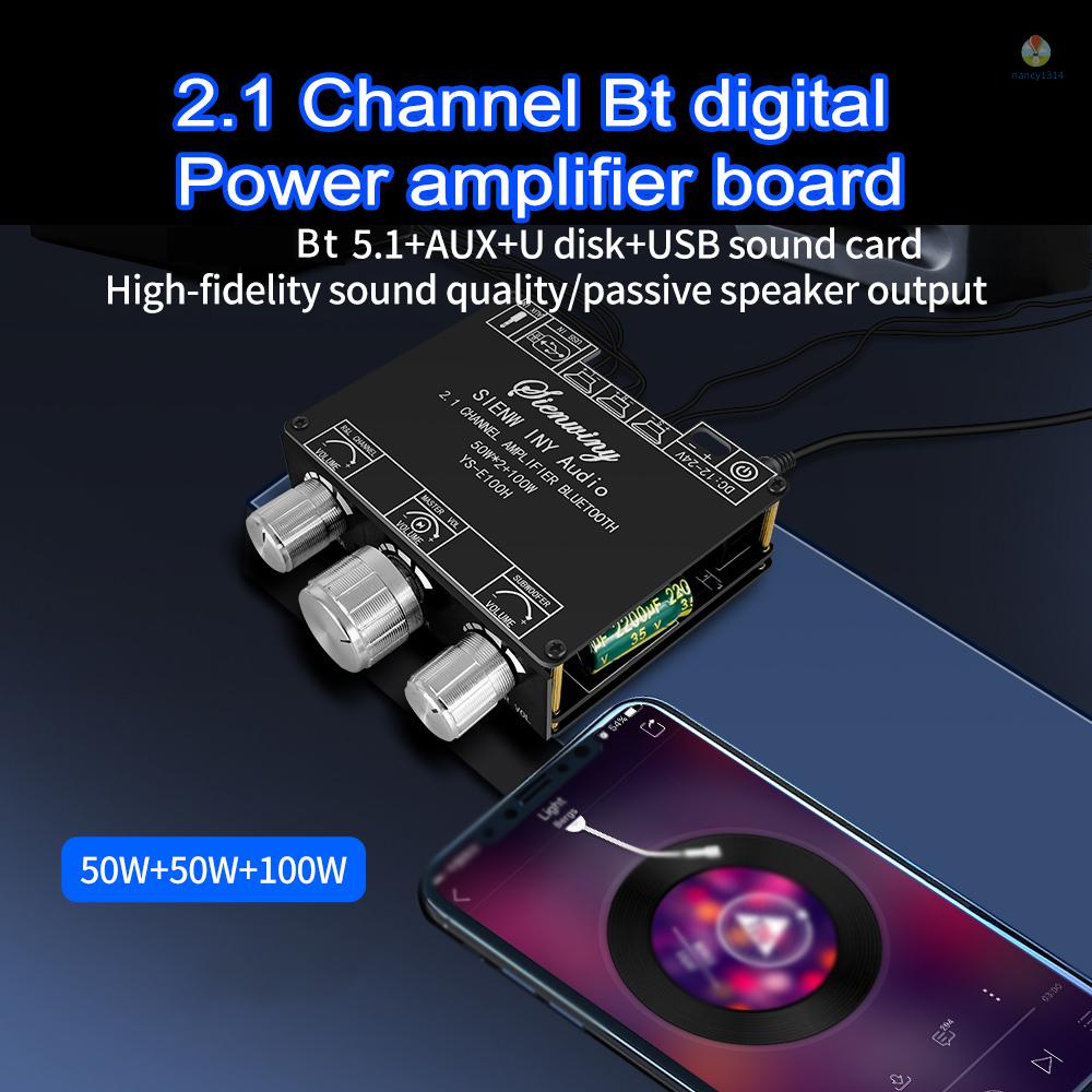 Bảng Mạch Khuếch Đại Âm Thanh Kỹ Thuật Số 2.1 Kênh BT 5.1 Hỗ Trợ AUX