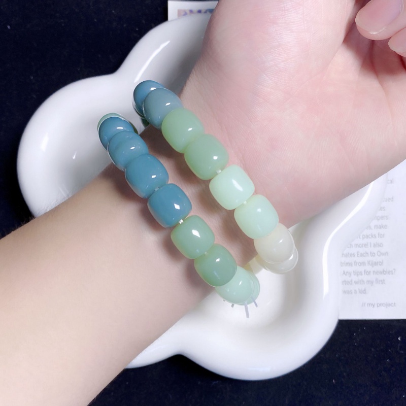 Dây Buộc Tóc Đính Hạt Màu Xanh Lá Gradient Ngọt Ngào