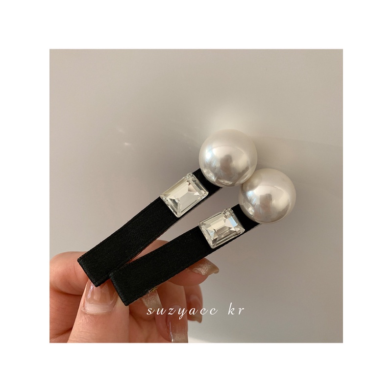 Kẹp Tóc Đính Đá Ngọc Trai Lớn Cao Cấp Phong Cách Pháp Cổ Điển Thời Trang Mới