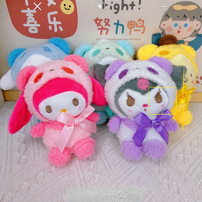 SANRIO Móc Chìa Khóa Hình Búp Bê Kuromi Hello Kitty Cinnamoroll Nhồi Bông Dễ Thương