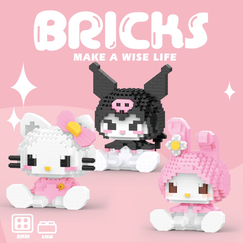 SANRIO Bộ 400 Mô Hình Búp Bê Kuromi Melody Hello Kitty Đáng Yêu