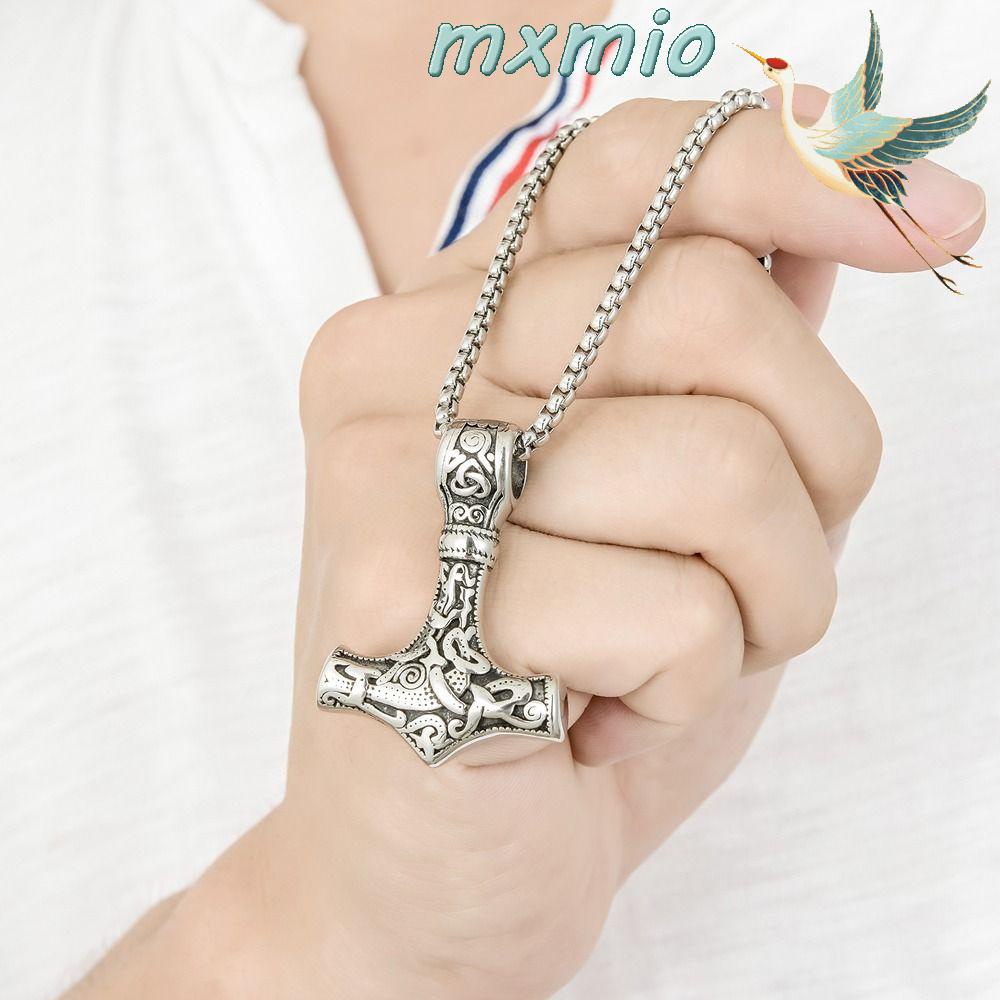 Vòng cổ Inox Mặt Búa Thor Độc Đáo Phong Cách Vikings Cho Nam