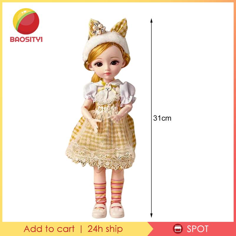 [Baosity1] Búp Bê BJD Bé Gái Mặc Đầm Thời Trang Có Thể Di Chuyển 23 Khớp