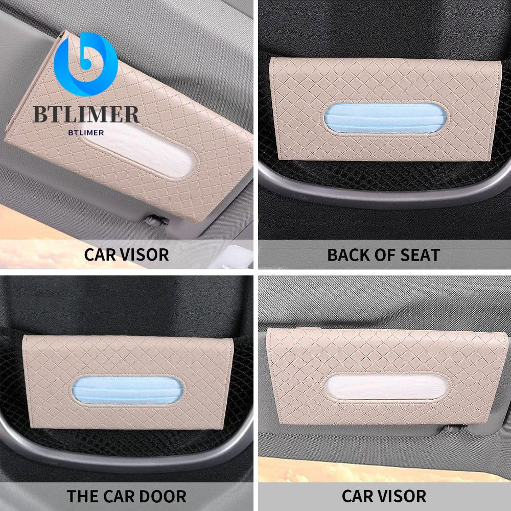 BTLIMER Hộp Đựng Khăn Giấy Tiện Lợi Cho Xe Ô Tô