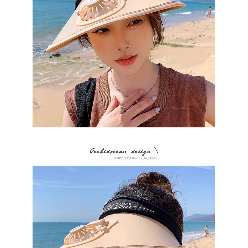 Mũ Chống Nắng Kèm Quạt Có Thể Sạc Lại Thời Trang Mùa Hè Dành Cho Nam Và Nữ