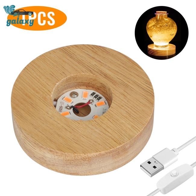 Đế Gỗ Tròn Đỡ Đèn Led galaxy 3w 5v Trang Trí Nội Thất