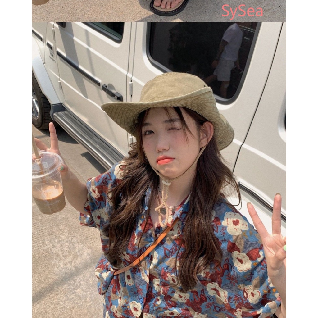 Áo Sơ Mi Họa Tiết Hoa Phong Cách Retro Hàn Quốc