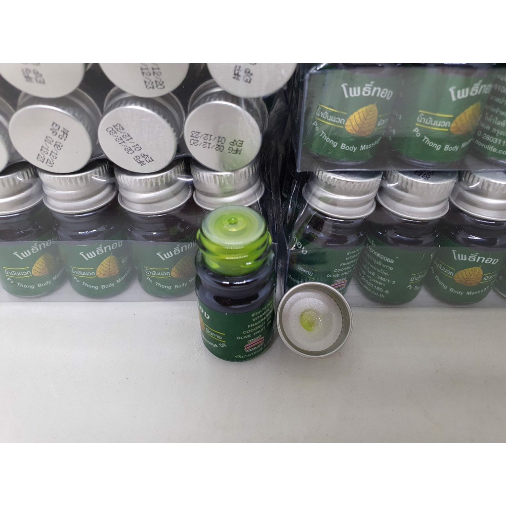 Dầu gió bồ đề Po Thong Body Massage Green Oil chính hãng thái lan 5 ml