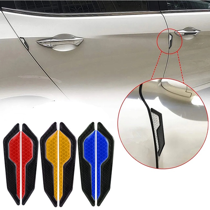 Bộ 4 Miếng Dán Phản Quang Chống Trầy Xước Trang Trí Thân Xe Hơi