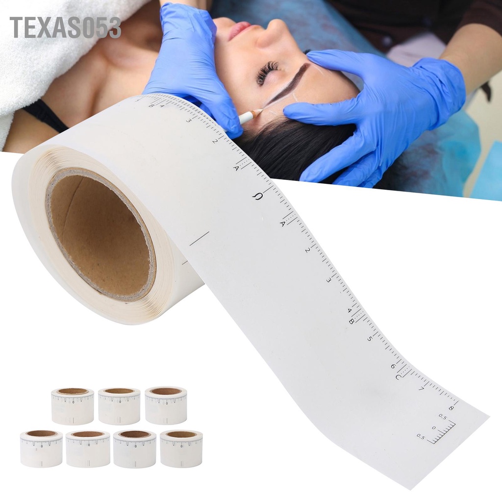 Texas053 50 cái/cuộn Thước kẻ lông mày Microblading Dụng cụ định hình xăm dùng một lần
