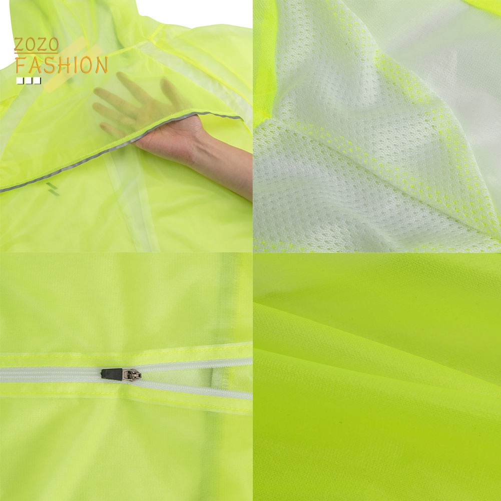 Áo Mưa Phản Quang Siêu Mỏng Thoáng Khí Có Khóa Kéo Tiện Dụng Cho Nam Và Nữ