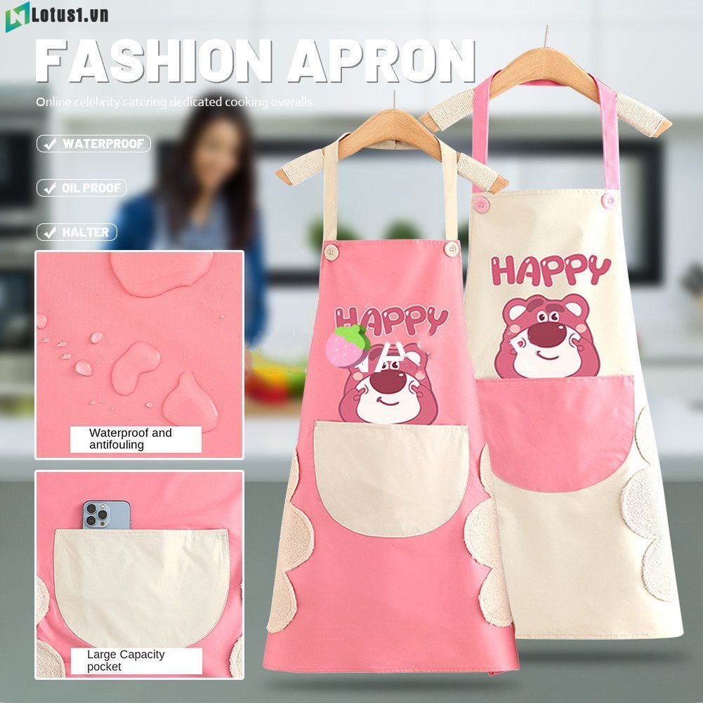 Hàng Có Sẵn Tạp Dề Chống Thấm Nước Và Dầu Thời Trang Mới 2023 Tạp Dề Thiết Kế Hoạt Hình Gấu Dâu Tây Dễ Thương Cho Nhà Bếp Nấu Ăn Tại Nhà [Chất Lượng Vượt Trội]