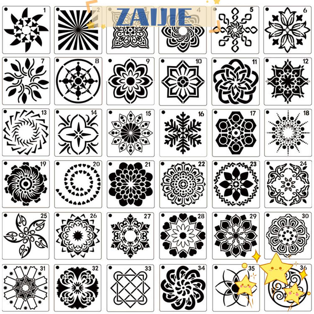 Bộ 24 / 56 Khuôn Mẫu Phun Sơn Trang Trí Diy Tiện Dụng