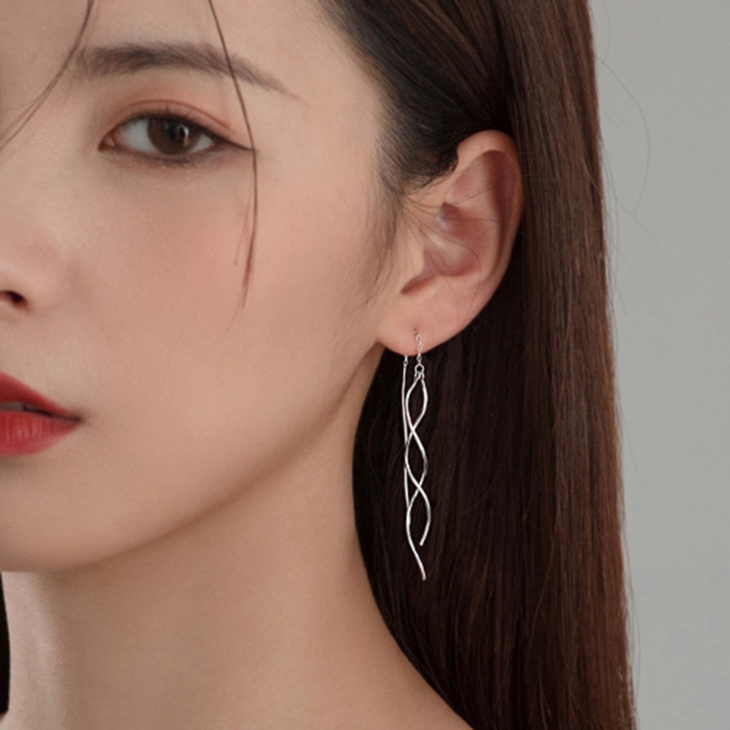 1 Đôi Bông Tai Dáng Dài Họa Tiết Hình Học Độc Đáo Thời Trang Cho Nữ