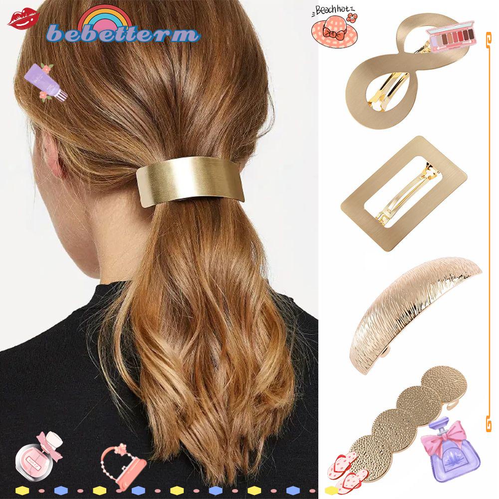 Kẹp Tóc Kim Loại Họa Tiết Hình Học Độc Đáo