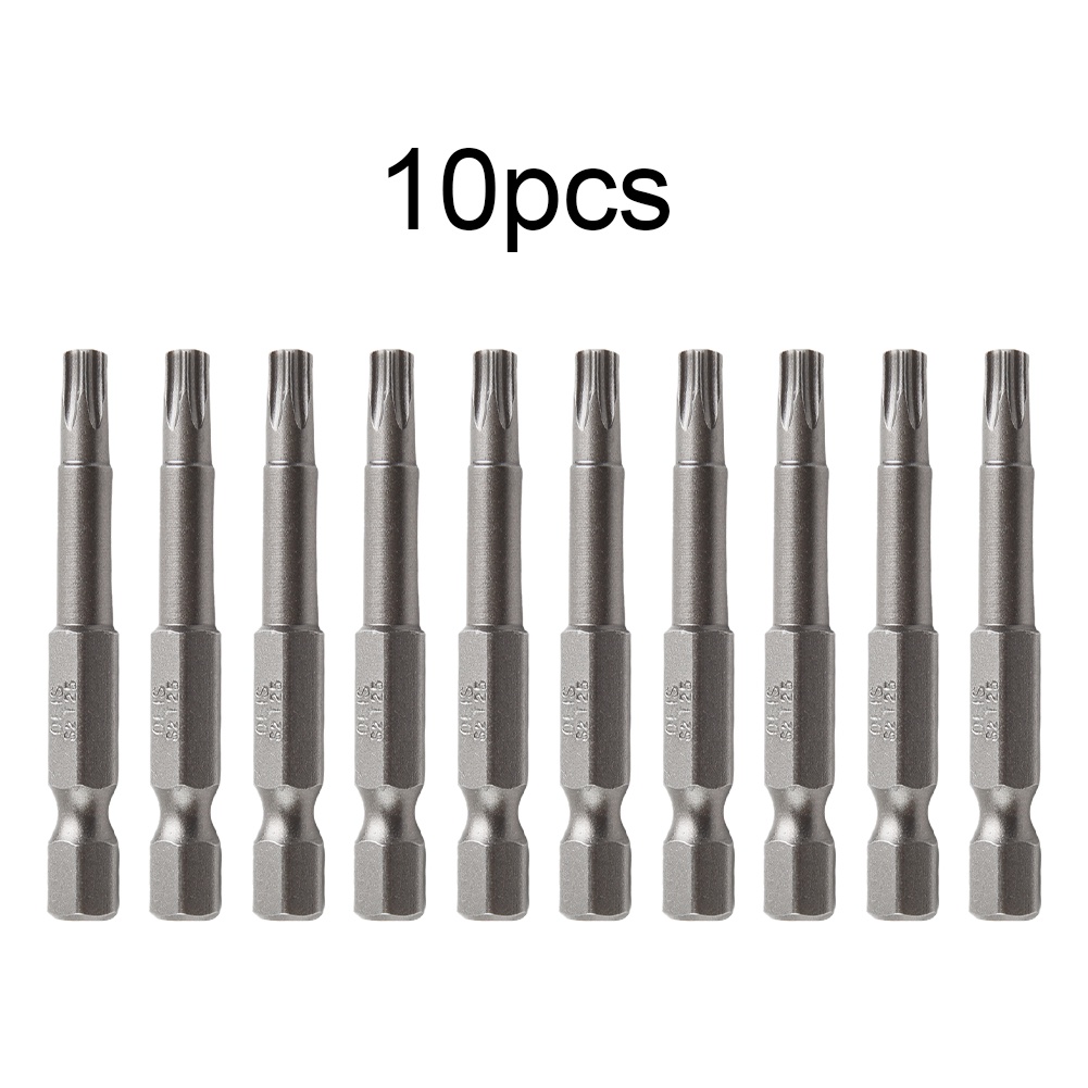 Bộ 10 Mũi Tuốc Nơ Vít Torx T25 Có Từ Tính Dài 50mm Và Thân Lục Giác 635mm