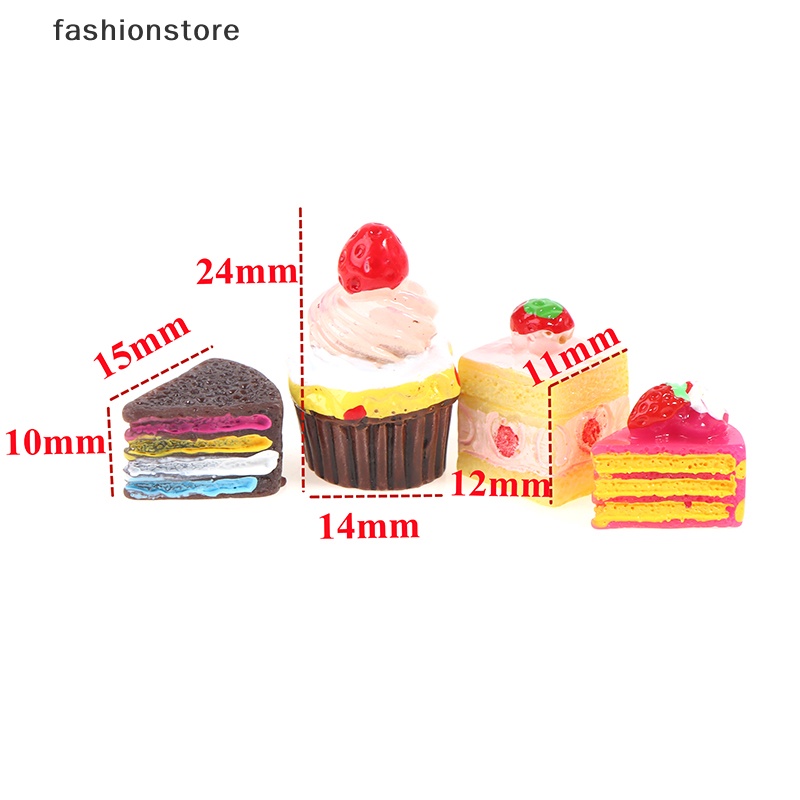 Set 5 Mô Hình Bánh Kem Dâu Tây Tỉ Lệ 1: 12 Trang Trí Nhà Búp Bê