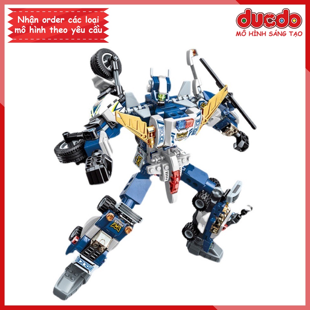 ENLIGHTEN Qman 41104 Lắp ghép Robot Biến Hình 6 in 1 - Transformers Police - Đồ chơi Xếp hình Mô hình Minifigures Mini