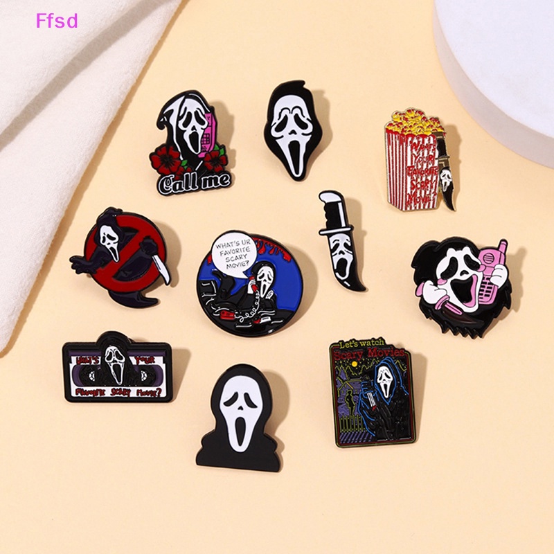 {Ffsd} Ghim Cài Áo Hợp Kim Tráng Men Hình Đầu Lâu Vô Diện Vui Nhộn Thời Trang Punk * Hàng Bán Chạy *