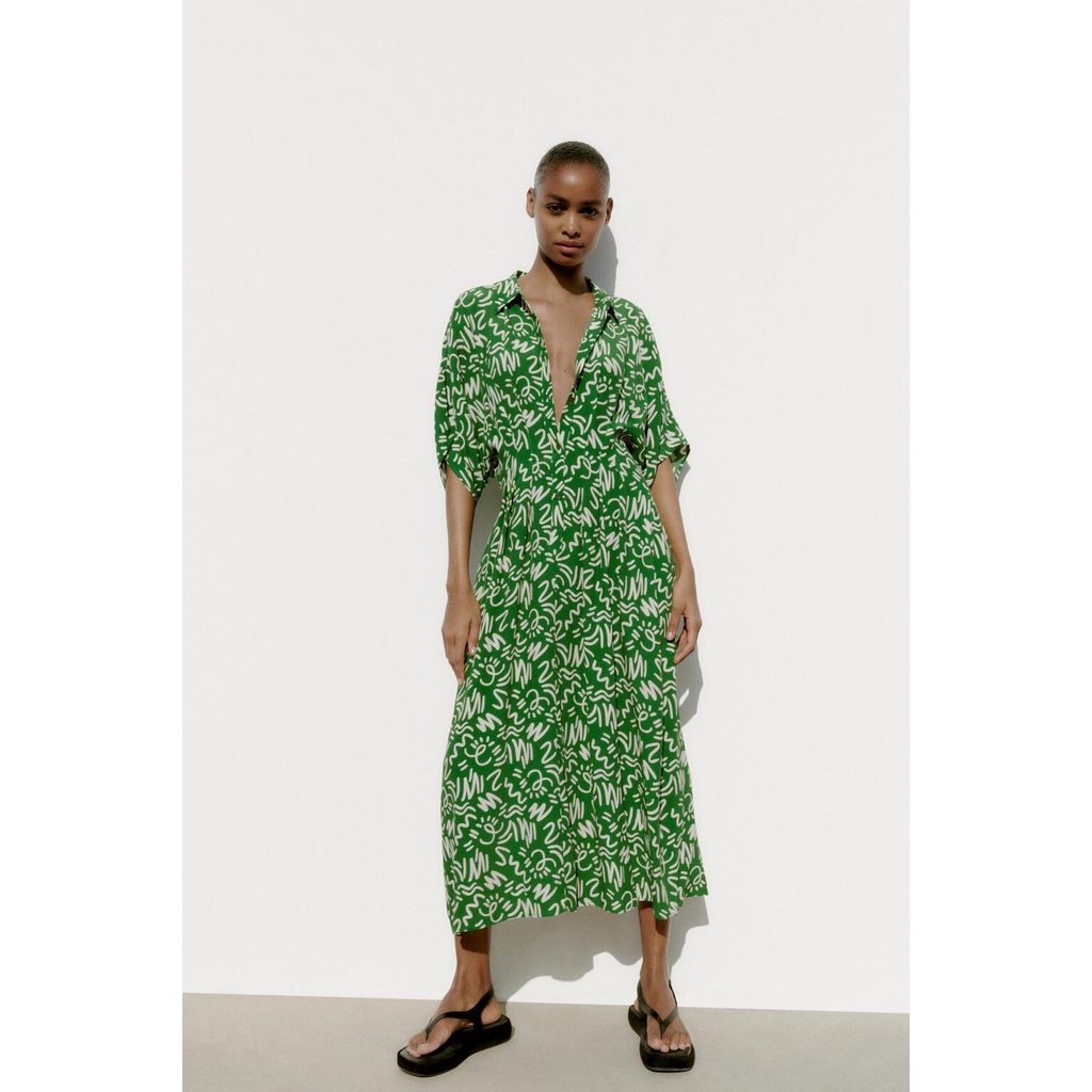 Đầm Zara Dáng Dài In Họa Tiết Phong Cách Âu Mỹ Thời Trang Xuân Hè Cho Nữ 2183048