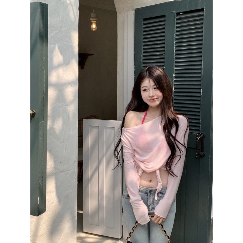 Bộ Áo Thun Tay Dài Và Áo Hai Dây Phong Cách Mới Mùa Xuân 2023 Cho Nữ