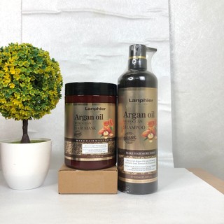 Dầu gội đầu dầu xả lanphier argan oil moroccan 1000mlx2 chính hãng lm