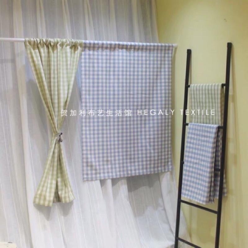 Rèm Cửa Vải Caro Phong Cách Vintage / Dán và Treo