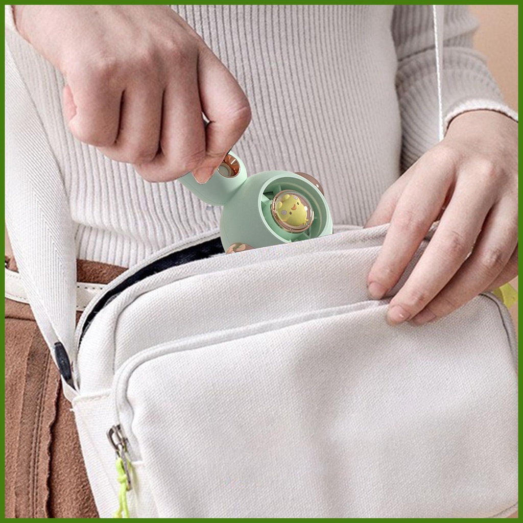 Quạt USB Cầm Tay Hình Chú Vịt Hoạt Hình Có Thể Sạc Lại Kèm Đế Cố Định 3 Cổng USB