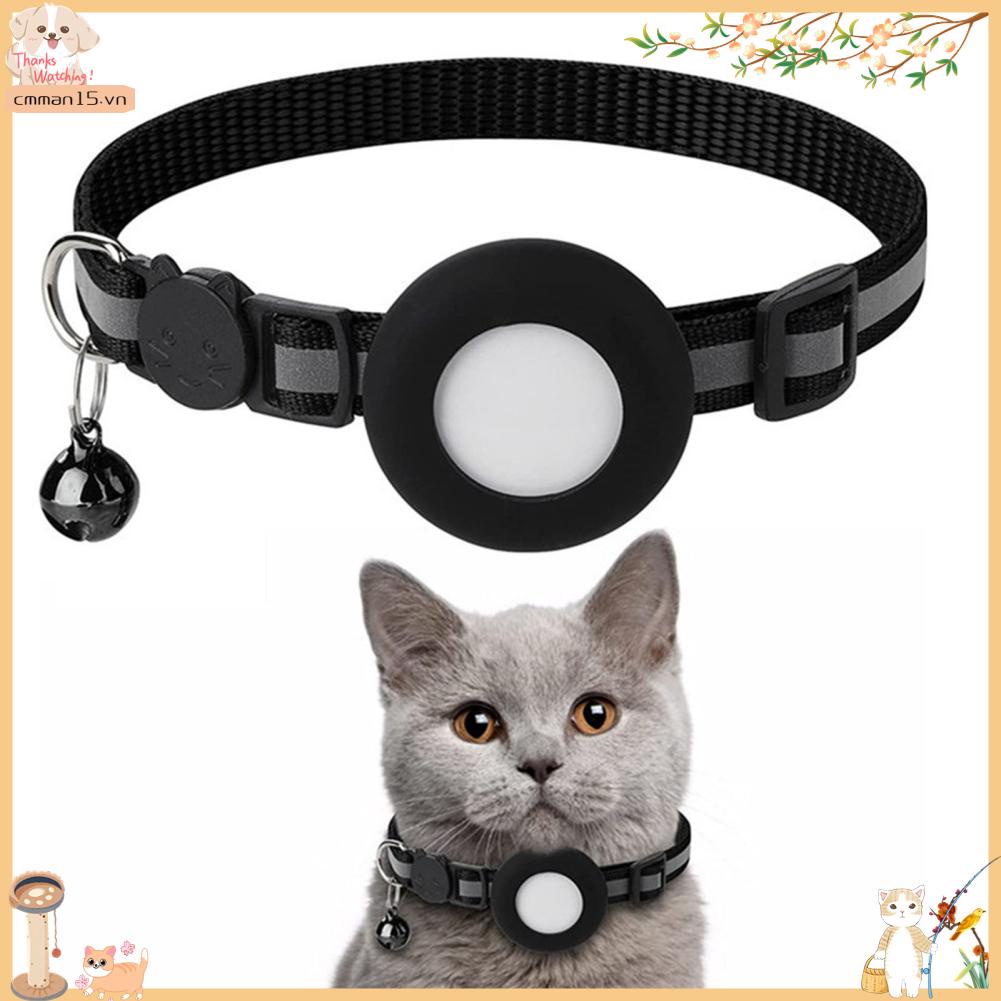 Mrbunny Mèo Cổ Áo Phản Quang Nylon Khóa An Toàn Có Thể Tháo Rời Chuông GPS Theo Dõi Thú Cưng Định Vị Túi Cho Airtag Giá Đỡ