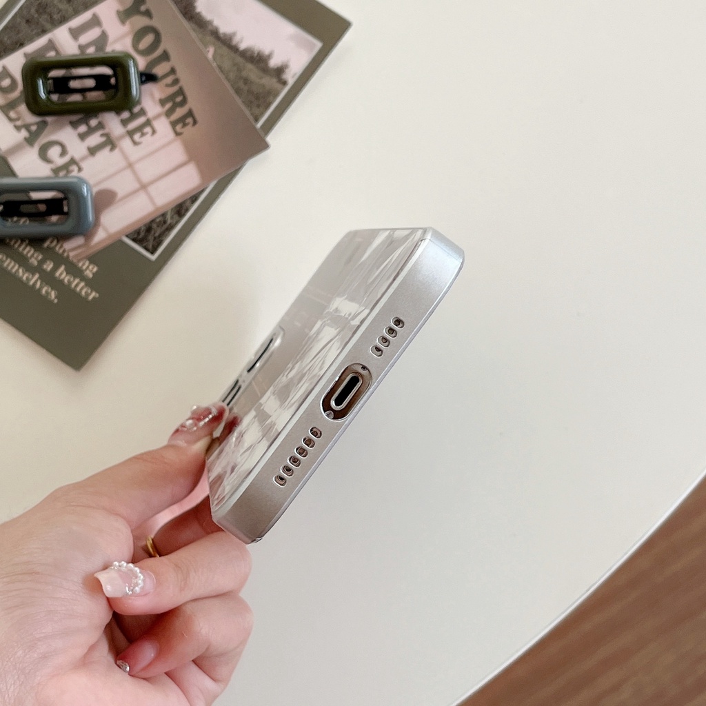 Ốp Điện Thoại TPU Dẻo Màu Bạc Thời Trang Chống Rơi Cho iPhone 14 13 12 11 PRO MAX