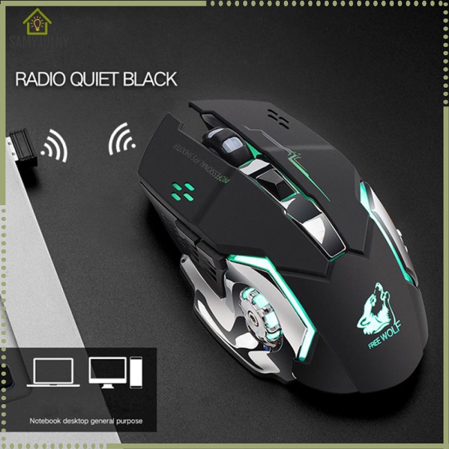 Chuột không dây Có Đèn LED Nền Sạc USB