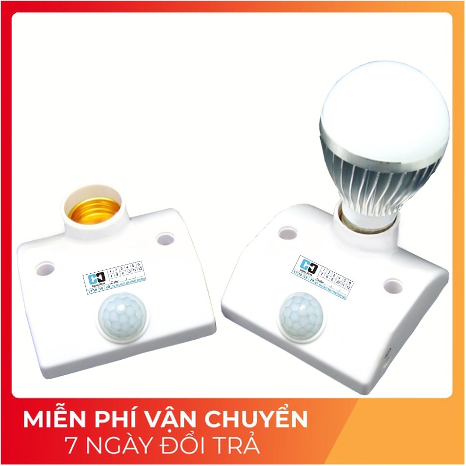 Đui đèn cảm biến hồng ngoại PIR cảm ứng chuyển động E27 thông minh tự bật sáng khi có người SLH-PIR (cao_nhien_thith)
