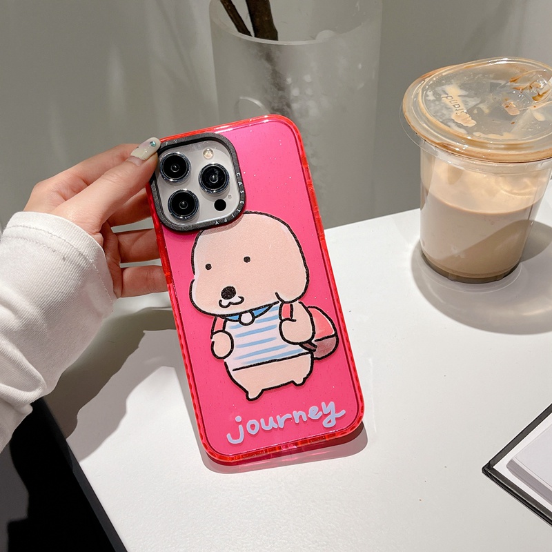 Ốp Điện Thoại TPU Silicon Hình Cún Lấp Lánh Cho iPhone 11 12 13 14 Pro Max