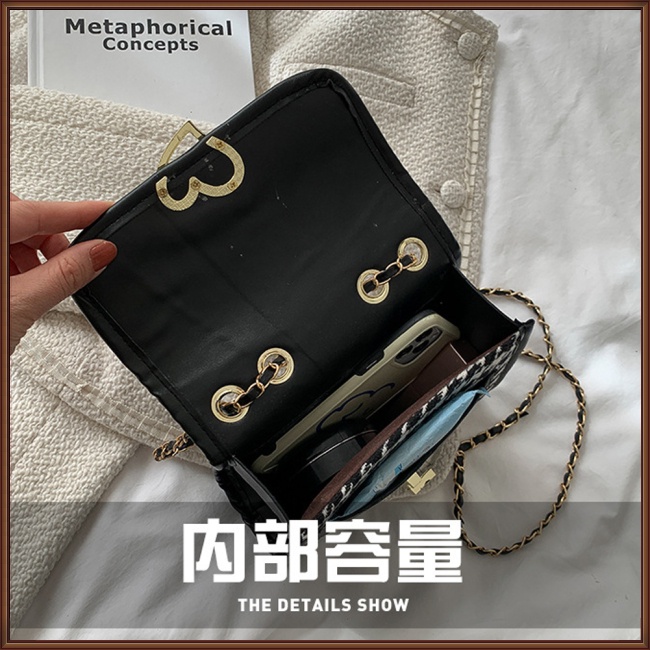 Túi Đeo Chéo Hình Vuông Cỡ Nhỏ Phối Dây Đeo Sợi Xích Phong Cách Cổ Điển Thời Trang Cho Nữ