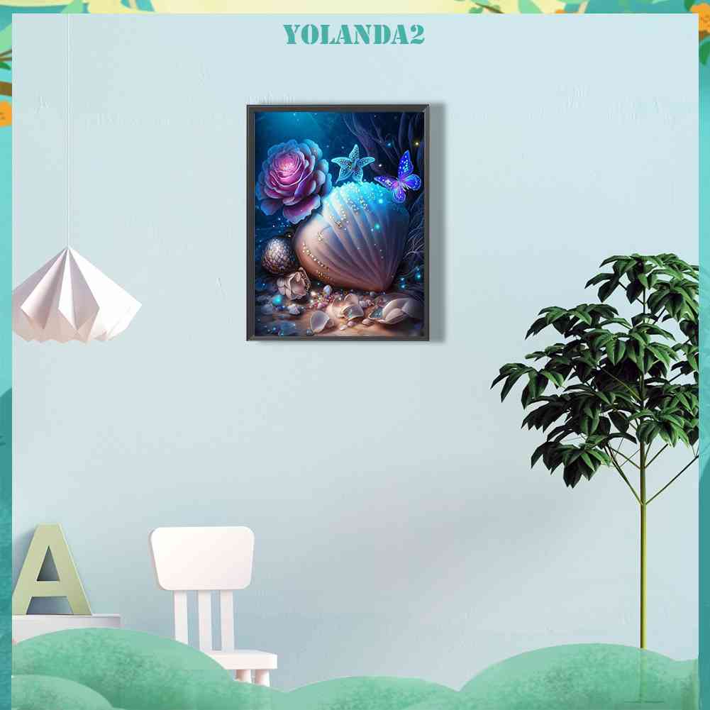 Bộ Tranh Đính Đá 5D Họa Tiết Vỏ Sò Độc Đáo DIY Dùng Trang Trí Nhà Cửa
