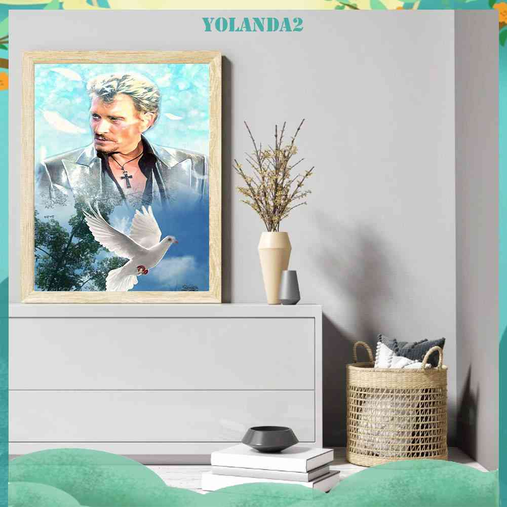 Tranh Đính Đá Kim Cương Toàn Bộ 5D DIY Hình Johnny Halliday